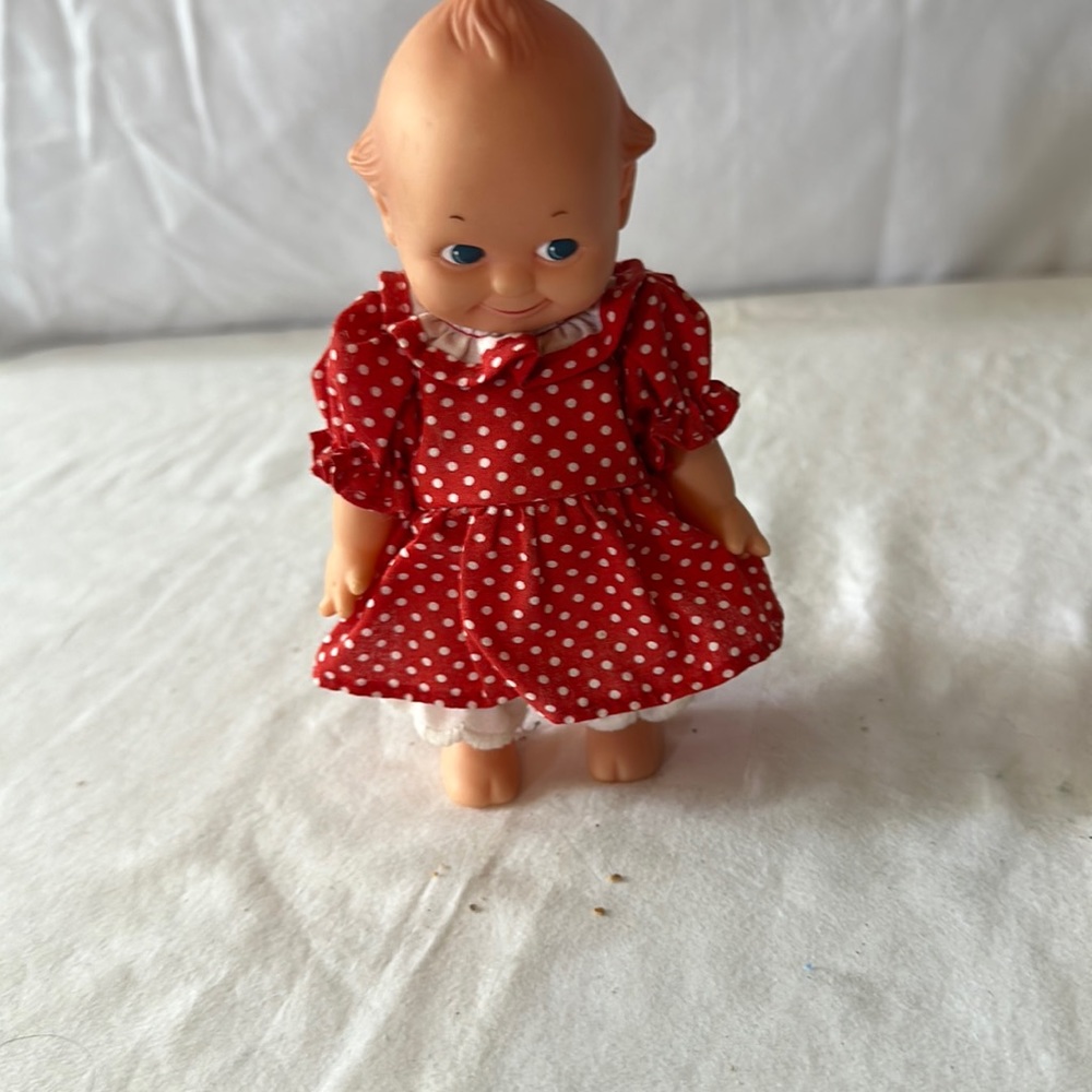 Kewpie Doll  Jesco 6" Tall Red Polka dot dress